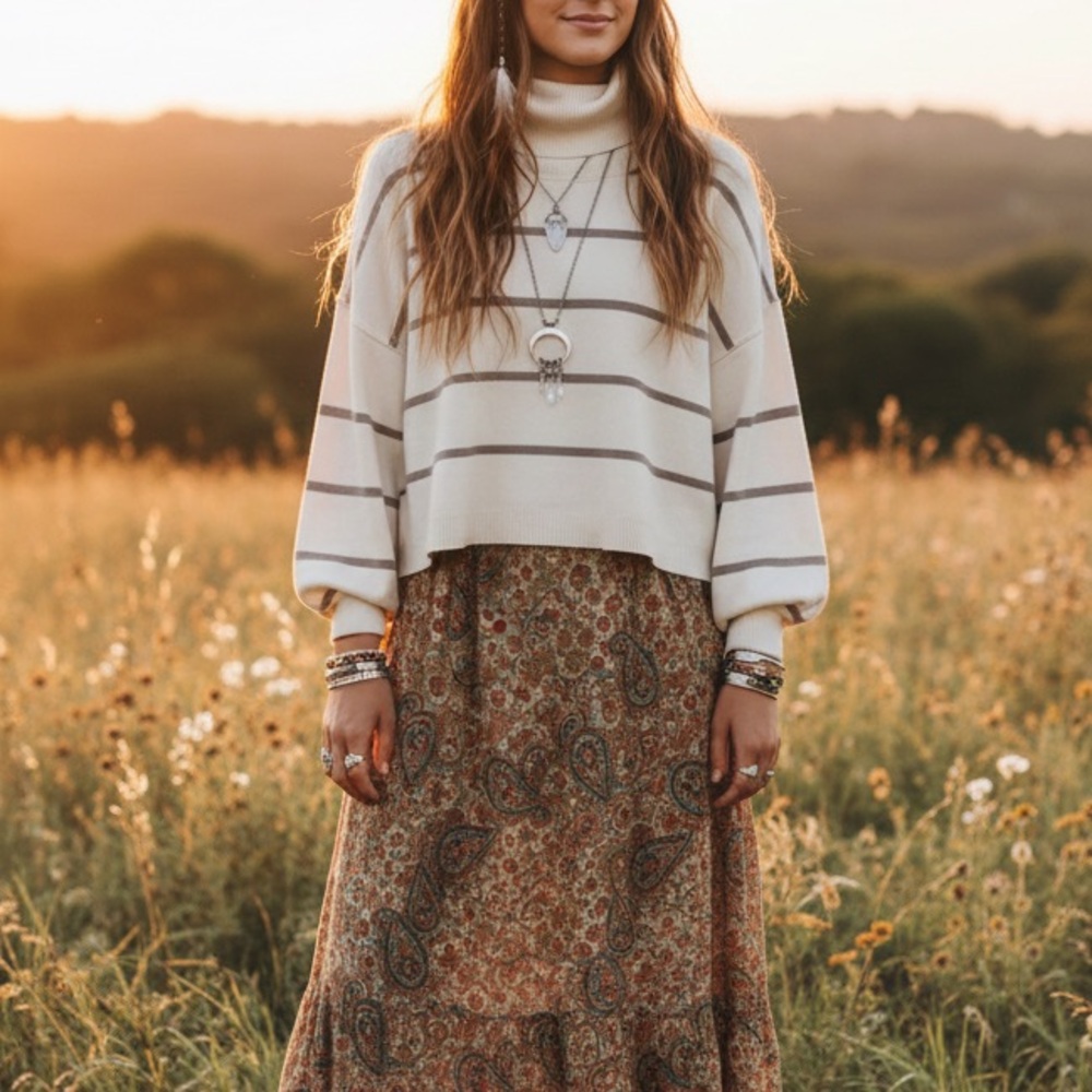 Free People Women’s Paulie Sweater in Moonbeam Size Small